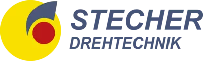 Logo Firma Stecher Drehtechnik mit blauem Schriftzug