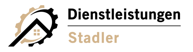 Logo Dienstleistungen Benjamin Stadler schwarz abgebildetes Haus mit schwarzem Schriftzug