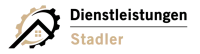 Logo Dienstleistungen Benjamin Stadler schwarz abgebildetes Haus mit schwarzem Schriftzug