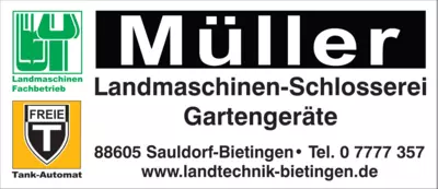 Logo Müller Landmaschinen und freier Tankautomat